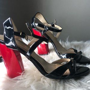 Zara Woman Red Patent Heels / Sandals Sz 41